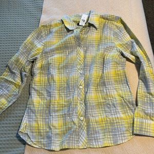 Talbots plaid button down NWT